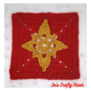 North Star Blanket Square Crochet Pattern-North Star Afghan Square Crochet Pattern-How to Crochet North Star Blanket Square-Crochet Pattern