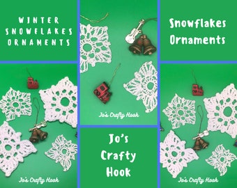 Winter Snowflakes Crochet Pattern-Crochet Pattern for Winter Snowflakes-Snowflakes Crochet Pattern-Crochet Pattern Only