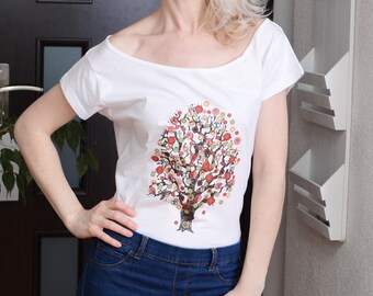 SALE T-shirt with print - Tree of Happiness