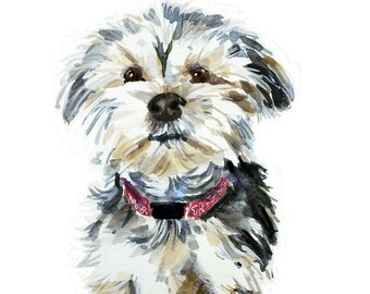 Custom Dog portrait, dog portrait, watercolor, pet portrait, watercolor painting, custom dog painting, dog owner gift, dog wall art