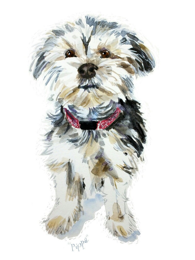 Dog lover gift custom dog portrait portrait watercolor painting from your photos dog owner gift watercolor dog painting pet portrait