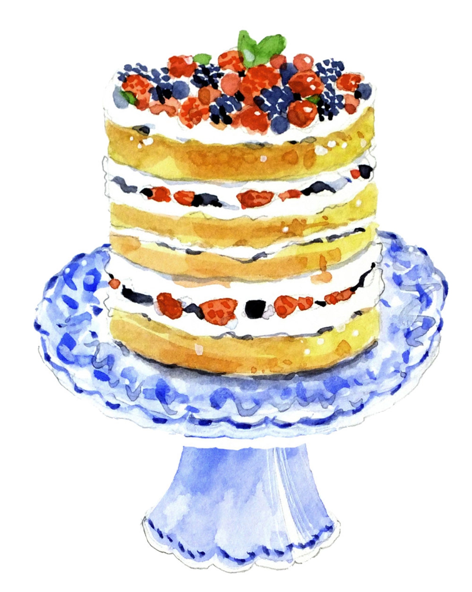 Printable Teapot Cake Tea Tea Time Blue and White Tea Set - Etsy