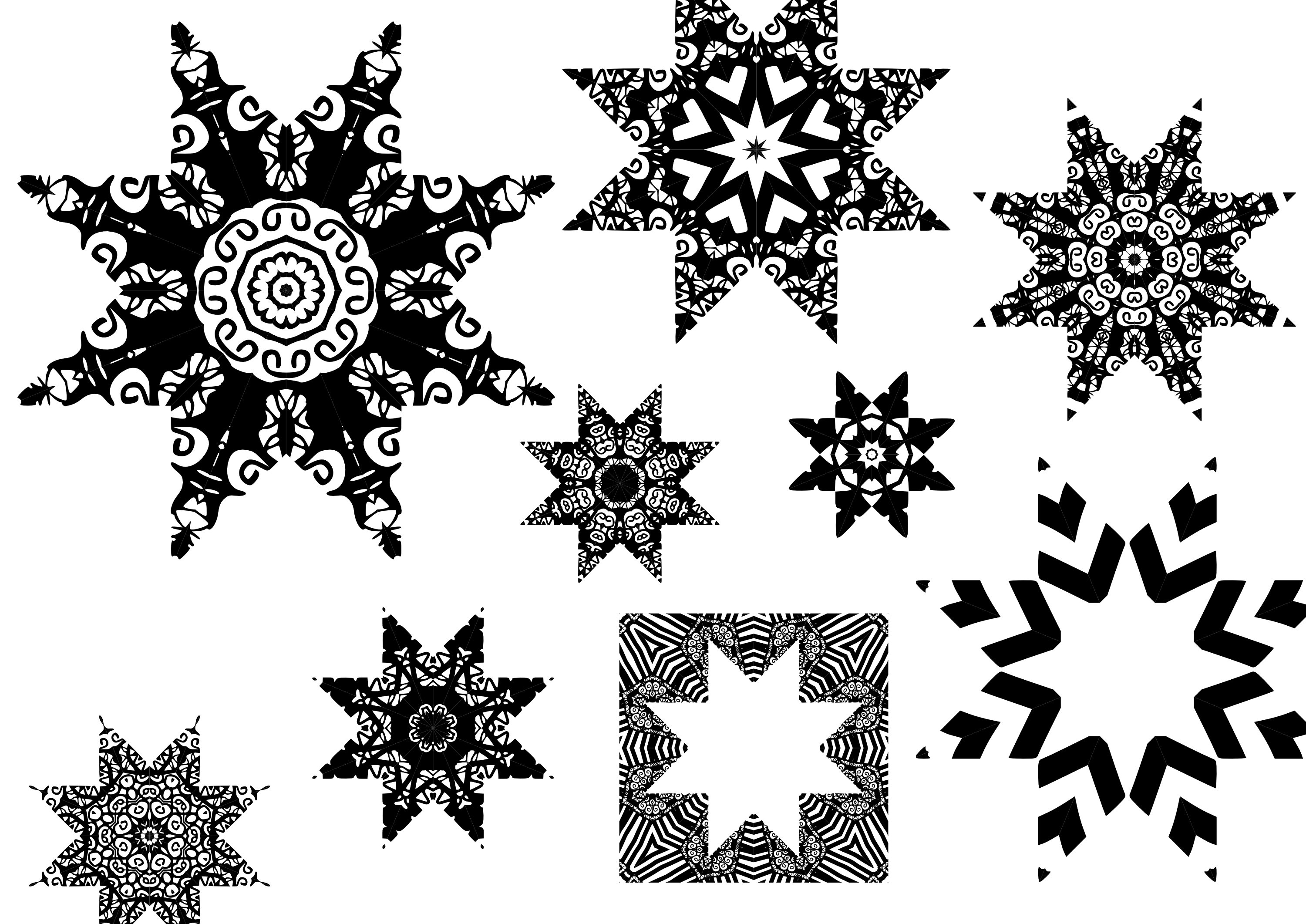 Fancy stars decorative stars vector art scalable art bold Etsy