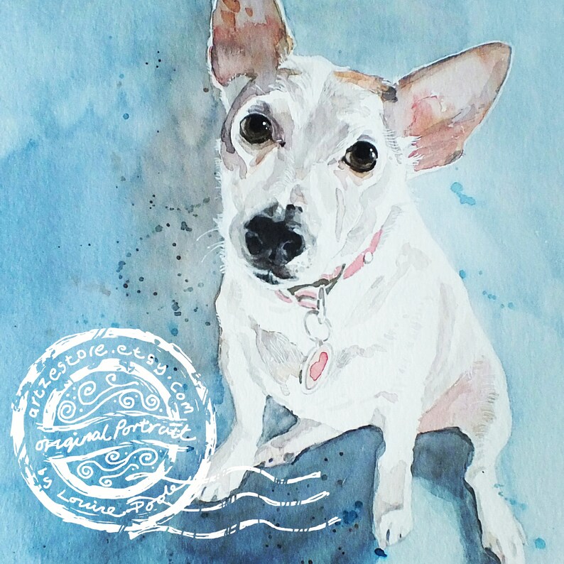 Dog lover gift custom dog portrait portrait watercolor painting from your photos dog owner gift watercolor dog painting pet portrait