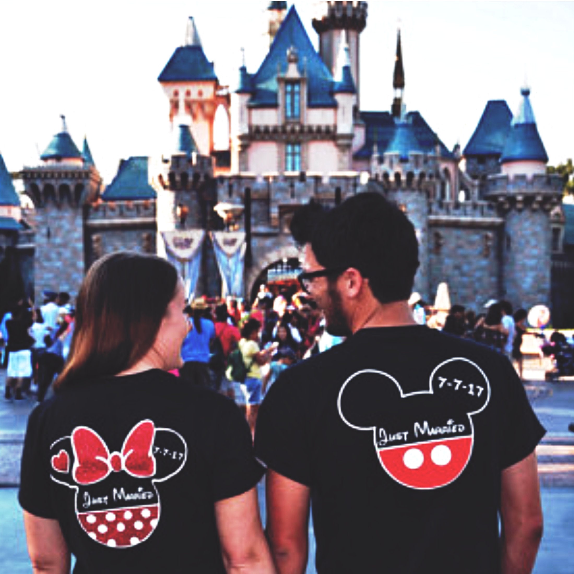 Just Married Shirt Disney Wedding Shirt Disney Matching Shirt Disney Honeymoon Couple Shirt TH-AN Bride and Groom Disney Mickey Shirt