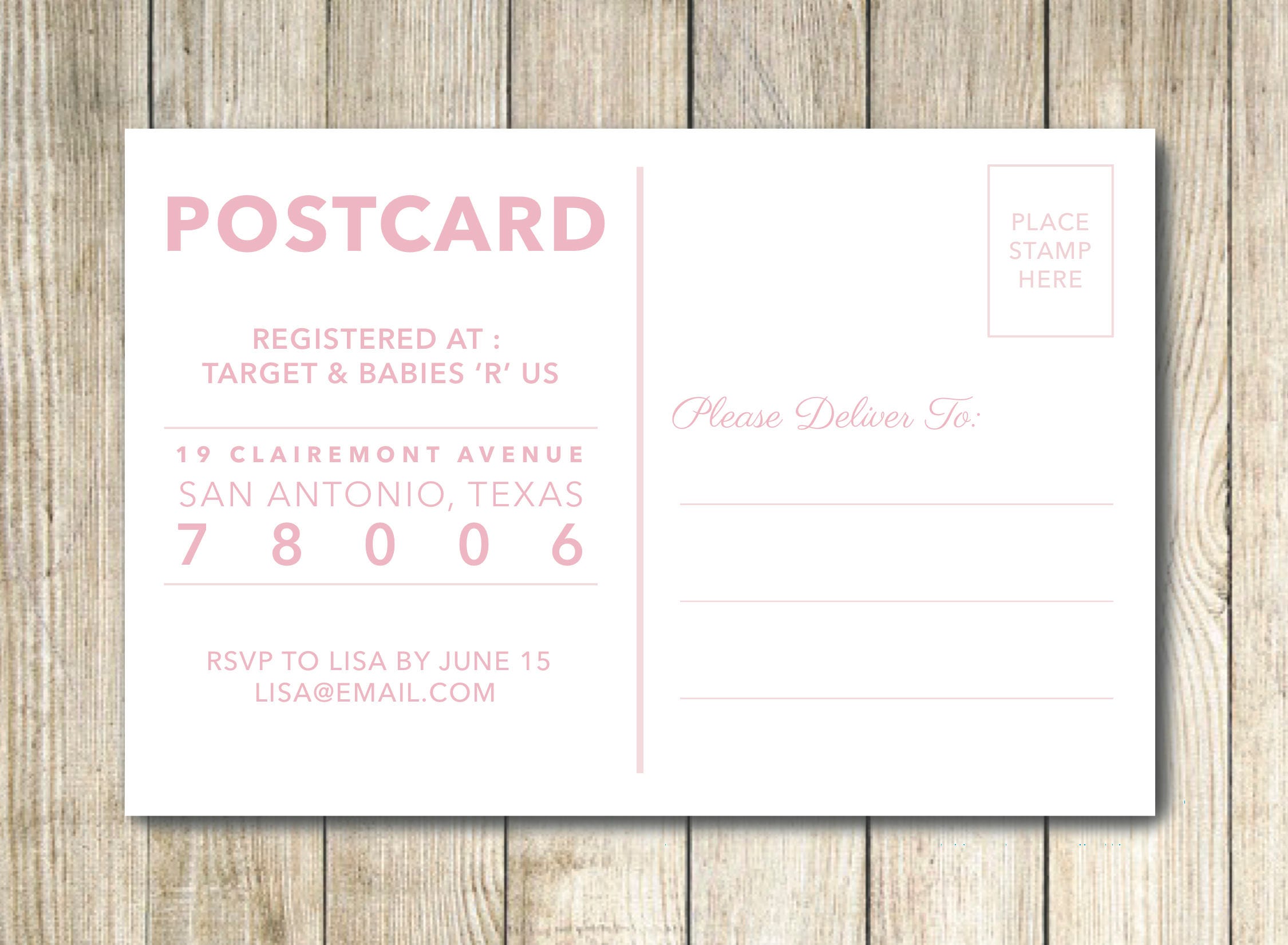 Custom Baby Shower Postcard Invitation Etsy