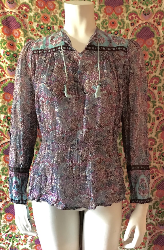 70s VINTAGE Peasant Top