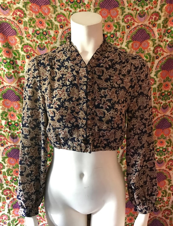 70s Paisley Crop Top