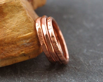 Hammered Copper Stacking Ring