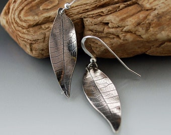 Sterling Silver Leaf Earrings