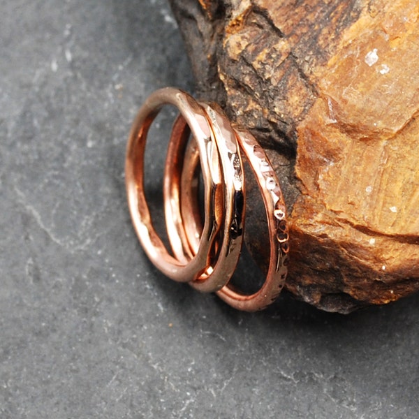 Hammered Bronze Stacking Ring