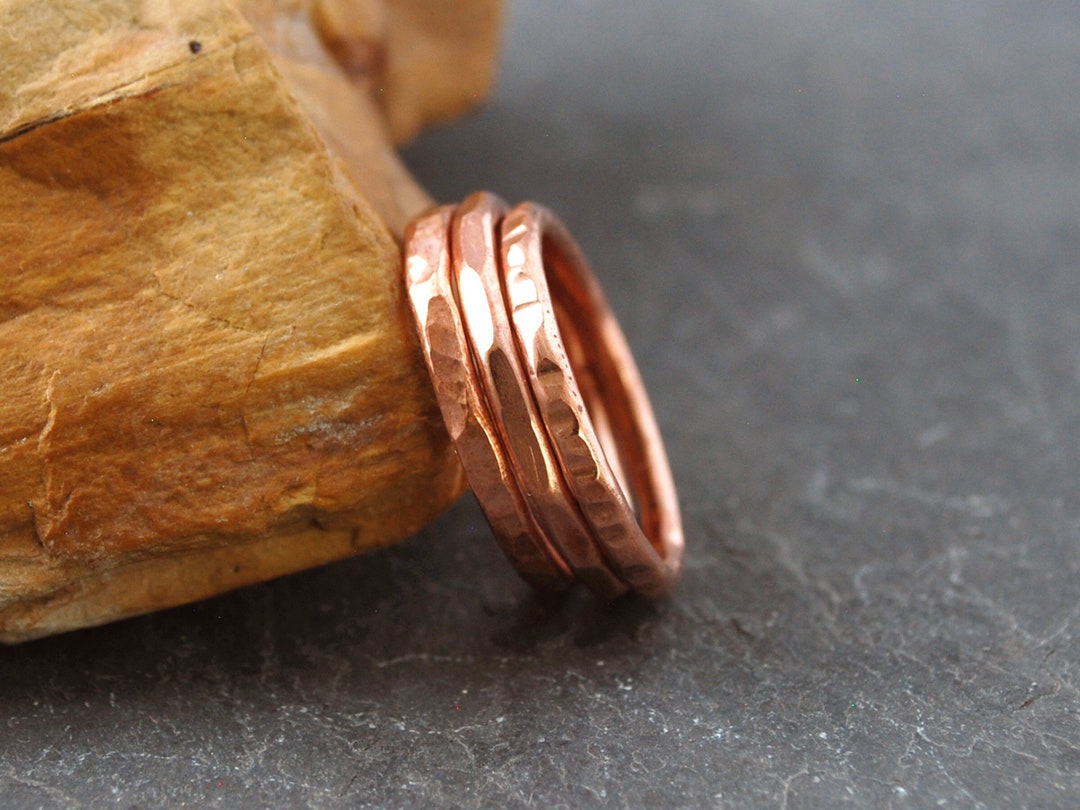 Hammered Copper Stacking Ring Etsy