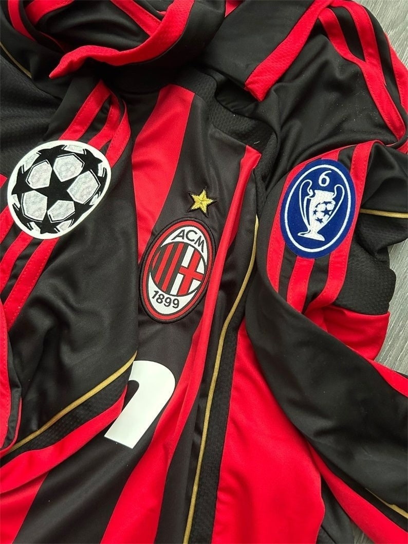 AC Milan 2006-2007 Home Jersey,Milan home 22,Vintage AC Milan Jersey,Ac Milan Kaka Jersey,Retro Ac Milan Football Jersey,Gift image 3