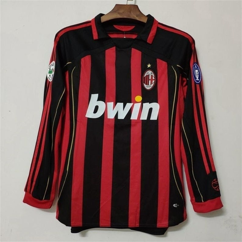 AC Milan 2006-2007 Home Jersey,Milan home 22,Vintage AC Milan Jersey,Ac Milan Kaka Jersey,Retro Ac Milan Football Jersey,Gift image 2