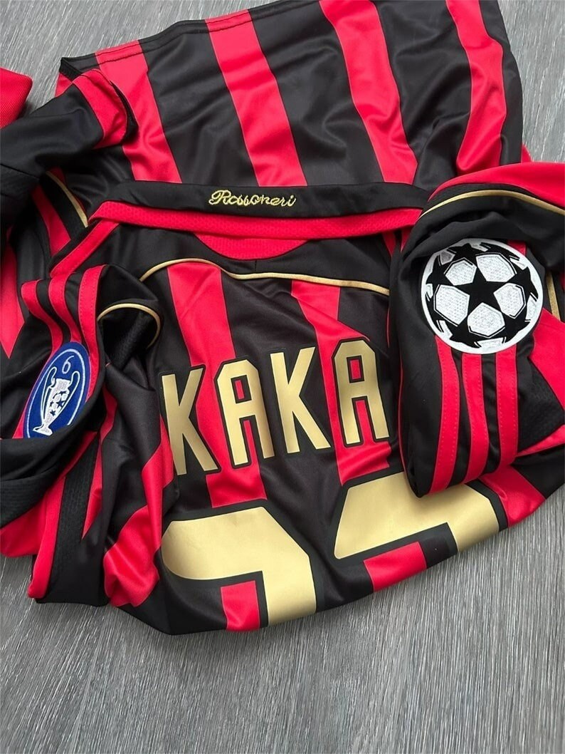 AC Milan 2006-2007 Home Jersey,Milan home 22,Vintage AC Milan Jersey,Ac Milan Kaka Jersey,Retro Ac Milan Football Jersey,Gift image 4