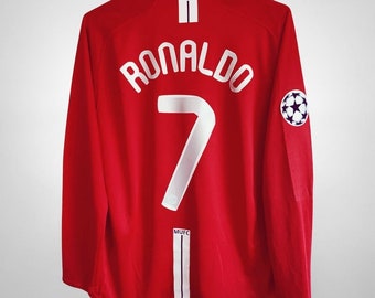 Koszulka domowa nr 7 Manchester United Ronaldo 2007-2008, koszulka piłkarska w stylu retro Ronaldo