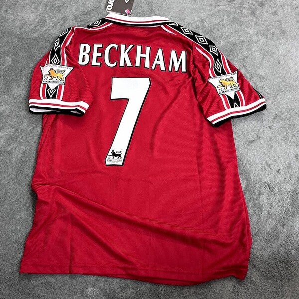 Retro Manchester United 98/99 Jersey Soccer Football Set,David Beckham Shirt,For Boyfriend, For Football Fan,Gift For Him