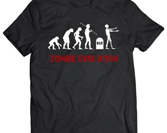 Halloween Zombie Evolution White Adult T-Shirt
