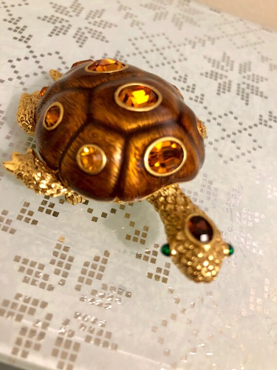 Stunning Vintage Joan Rivers Enamel And Crystal Tu