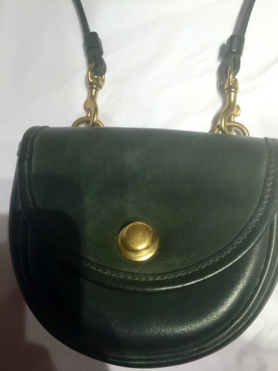 hunter green coach purse
