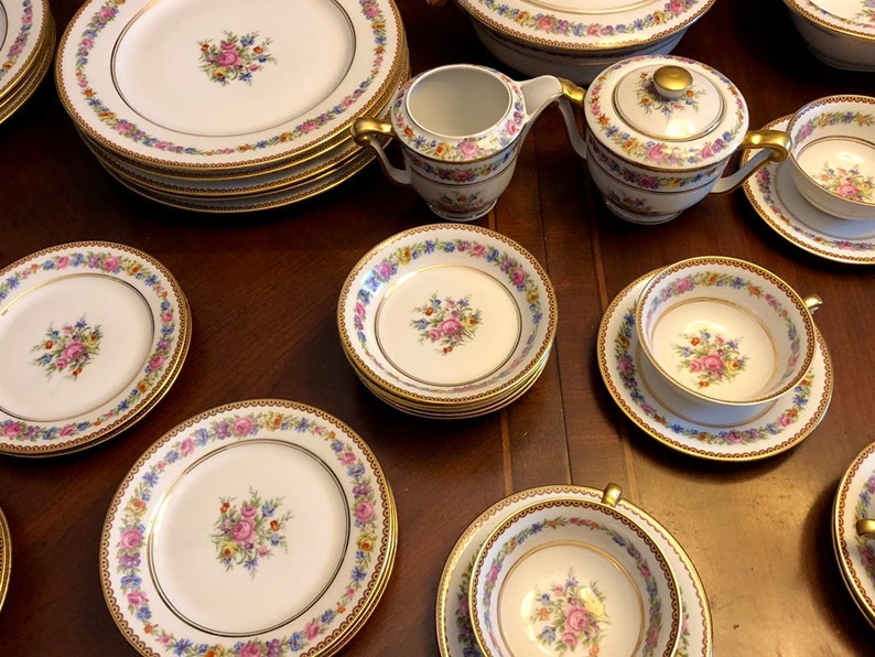 Incredible Full Set of Antique Limoges Floral Dinnerware Etsy