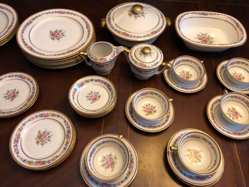Incredible Full Set of Antique Limoges Floral Dinnerware Etsy