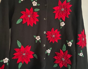 poinsettia christmas sweater