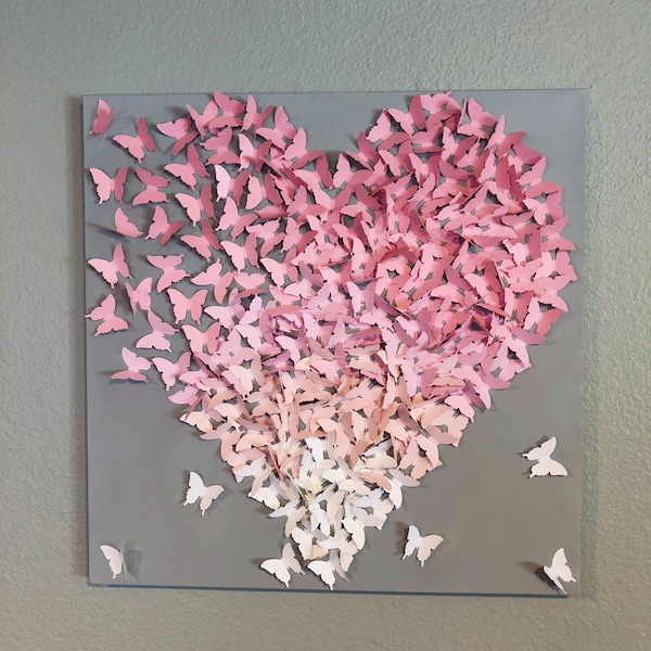 3d Butterfly Heart Etsy