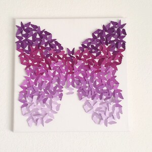 Lavender Purple Butterflies Canvas Art Room Decor Wall Hanging Girls Baby Bedroom Decor Nursery Accessory Butterfly Decal 3D Birthday Gift