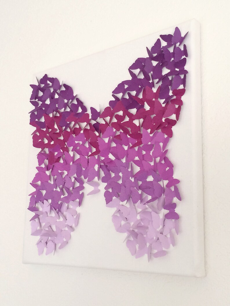 Lavender Purple Butterflies Canvas Art Room Decor Wall Hanging | Etsy