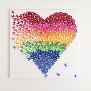 8 Colors Butterfly Heart Garden Theme Canvas Art Wall Decor Babyroom Decor Nurseey Decor Baby Boy Girl Gift Prop Decor Colorful Decor School