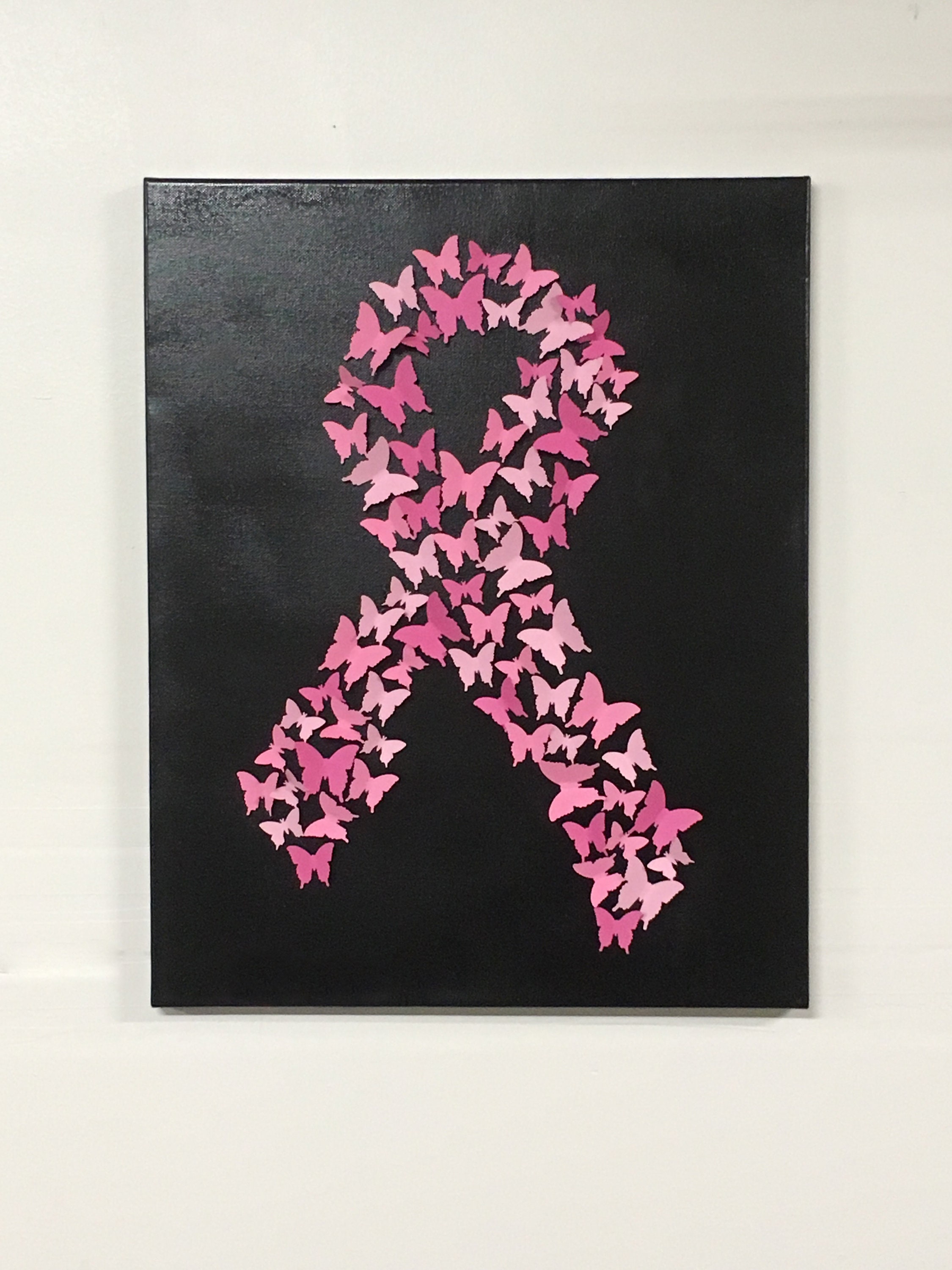 Mariposa cáncer de mama cinta lona arte, cinta rosa, mariposas 3D, el  aliento del cáncer, la conciencia del cáncer, la decoración del hogar, la  decoración de la pared, el regalo - Etsy, image size:2250x3000