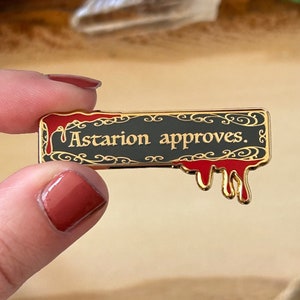 RESTOCK PREORDER | Astarion Approves and Karlach Approves Hard Enamel Pins | BG3 Companion Approval Pins | Baldurs Gate 3