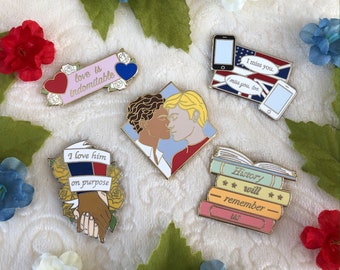 Red, White, and Royal Blue Inspired Enamel Pin Set