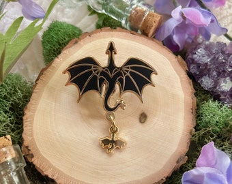 Tairn & Andarna Fourth Wing Hard Enamel Pin | Violet Sorrengail, Xaden Riorson, Rebecca Yarros, Dragon Pin, Romantasy