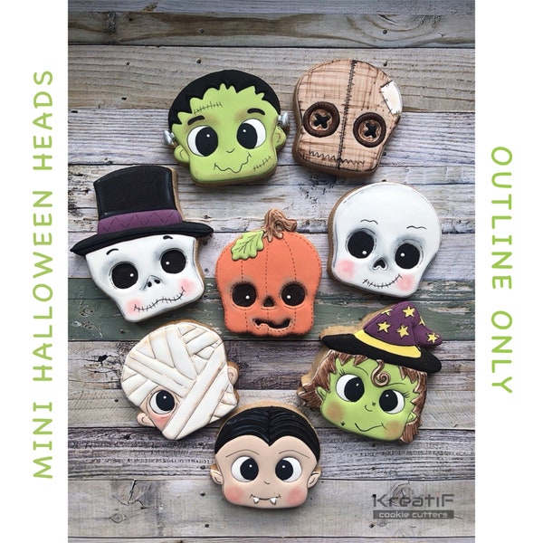 MINI Halloween heads set, cookie cutters #174