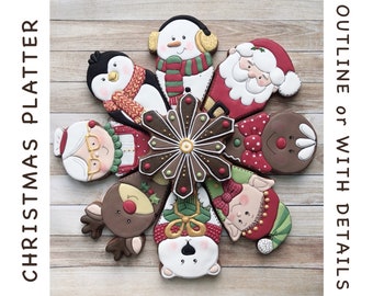 PLATTER Christmas cookie platter, cookie cutter #361