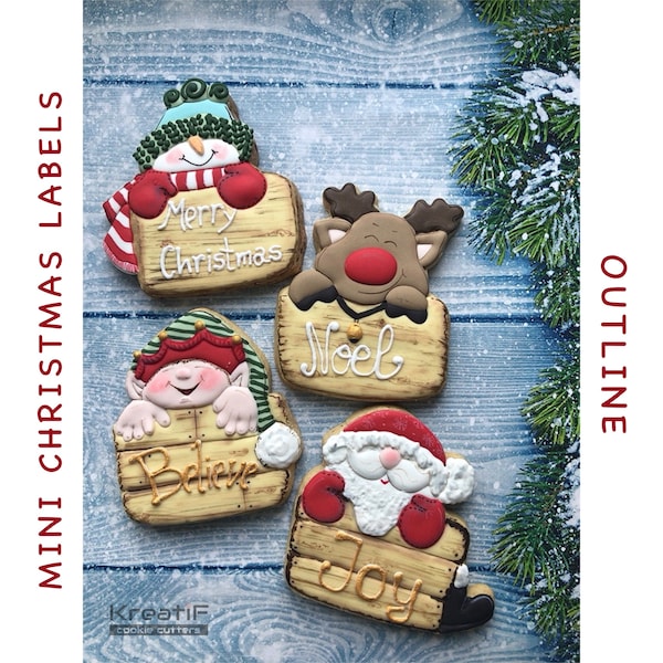 MINI SET Christmas labels, cookie cutter #408