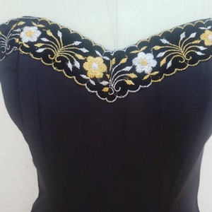 Vintage 1980s Contempo Casuals Black Strapless Mini Dress XS / S