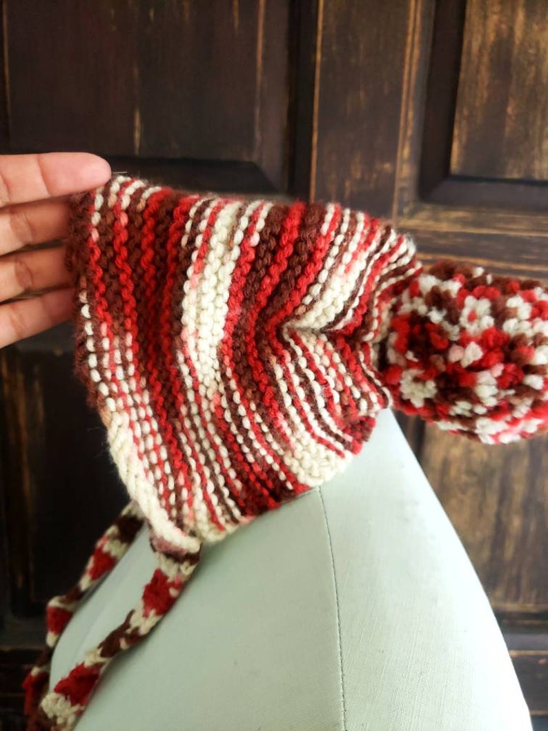 Vintage Brown Baby Bonnet Beanie Handmade Knit