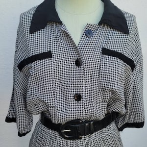 Vintage 1980s Houndstooth Jumpsuit One Piece