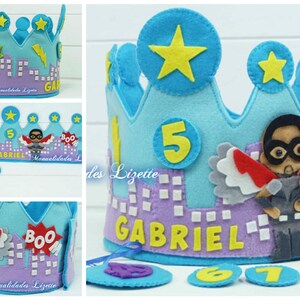Corona Compleanno Supereroi 9 Birthday Custom Crown Corone Etsy