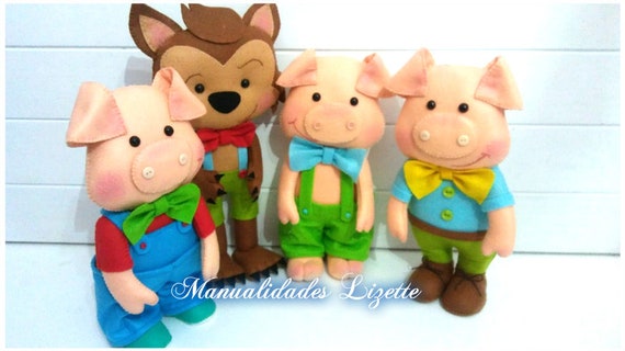 los tres cerditos muñecos