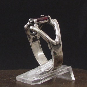 MySacrum  BONE RING GARNET-Silver ring