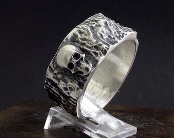 MySacrum SKULL BAND TEXTURED-silver 925