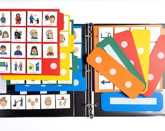 Communication Book 200+ Cards English Spanish French German ASL Bilingual ADHD Autism Asperger Apraxia Therapy Visual Cue ABA Alzheimer