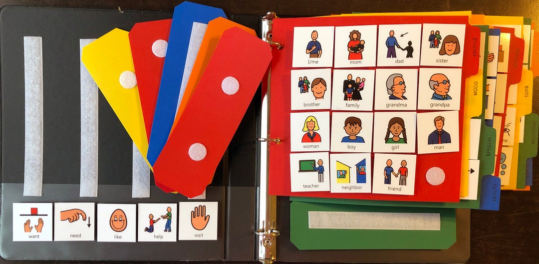 Communication Book With 216 Cards, ASL Bilingual Spanish English ...