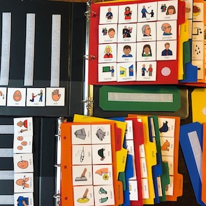 2 Libri di Comunicazione 200+ Carte + Foto ASL Simboli Inglese Spagnolo Francese Regolare Standard Autismo Terapia Scuola