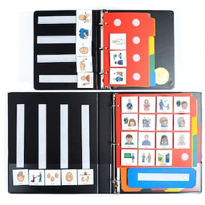 2 communicatieboeken en meer dan 200 kaarten + ASL-foto's symbolen Tweetalig Spaans Frans Reguliere communicatie Autisme Logopedie Thuisschool