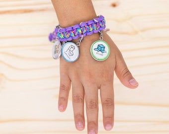 Adjustable Communication Bracelet with 6 Double Sided Charms Non Verbal  Emergency Autism Speech Customizable Kids and Adults Visual Cues